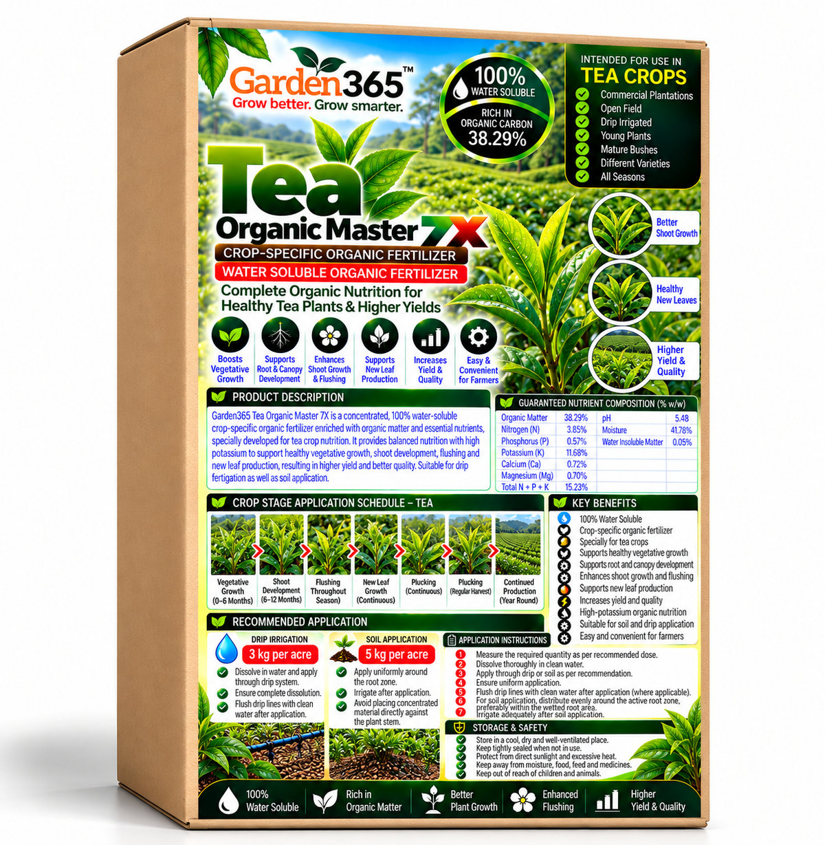 Tea Organic Master 7X Crop-Specific Organic Fertilizer Water Soluble Organic Fertilizer