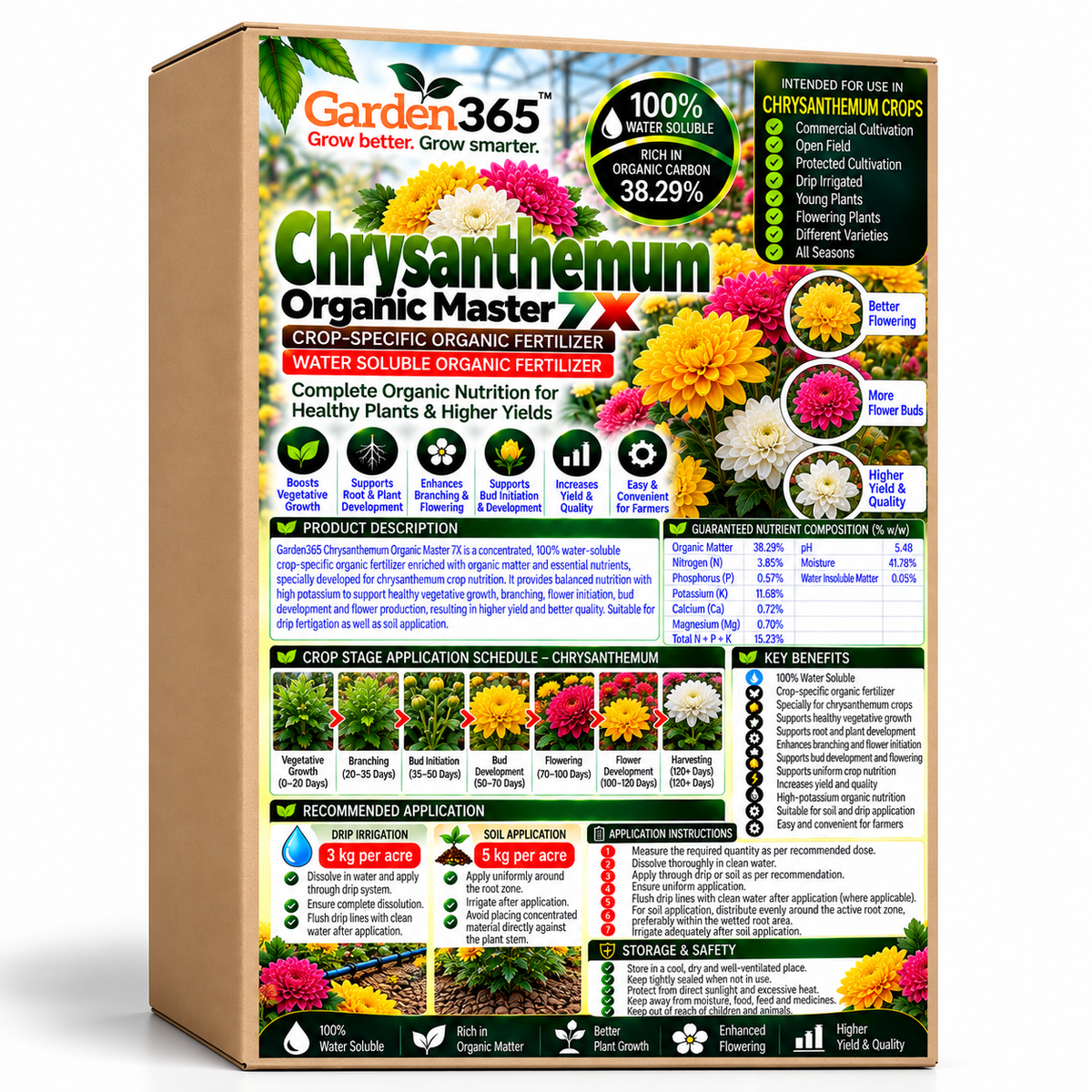 Chrysanthemum Organic Master 7X Crop-Specific Organic Fertilizer Water Soluble Organic Fertilizer