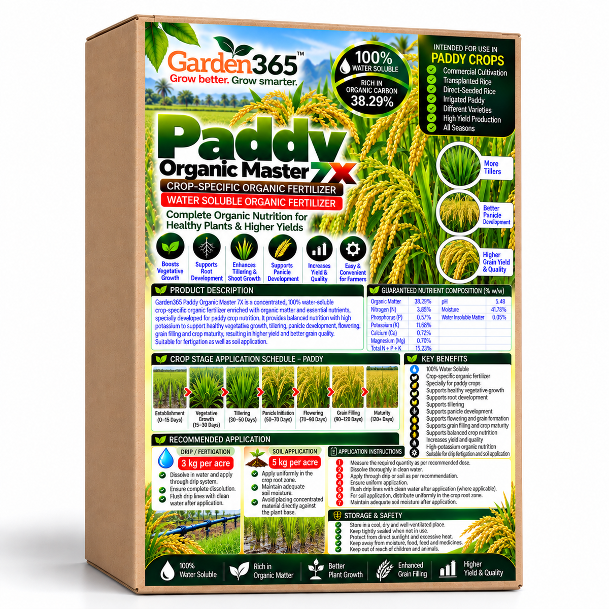 Paddy Organic Master 7X Crop-Specific Organic Fertilizer Water Soluble Organic Fertilizer