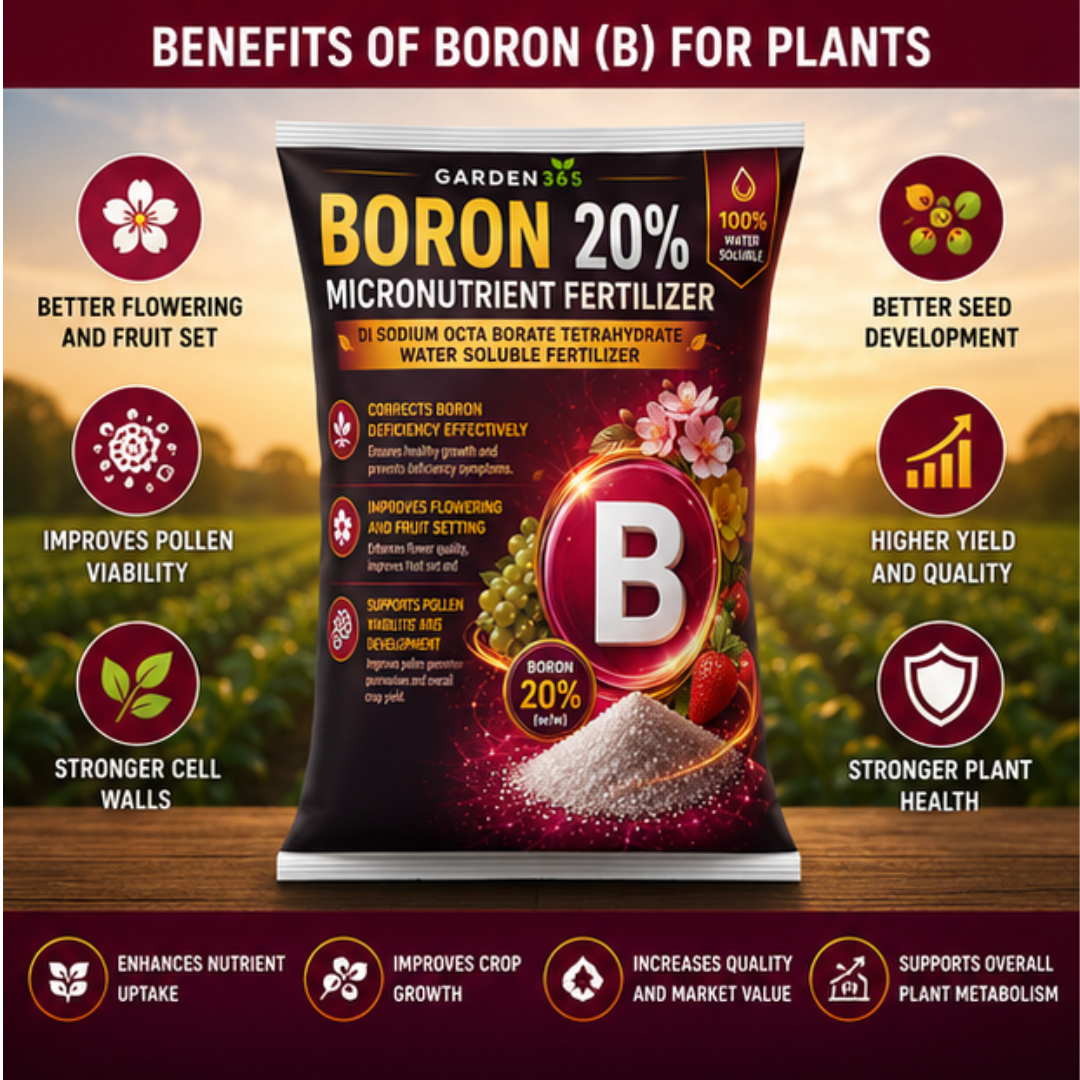Boron 20% -Sodium Octaborate Tetrahydrate  – Water Soluble Boron Micronutrient Fertilizer for Flowering & Fruit Set