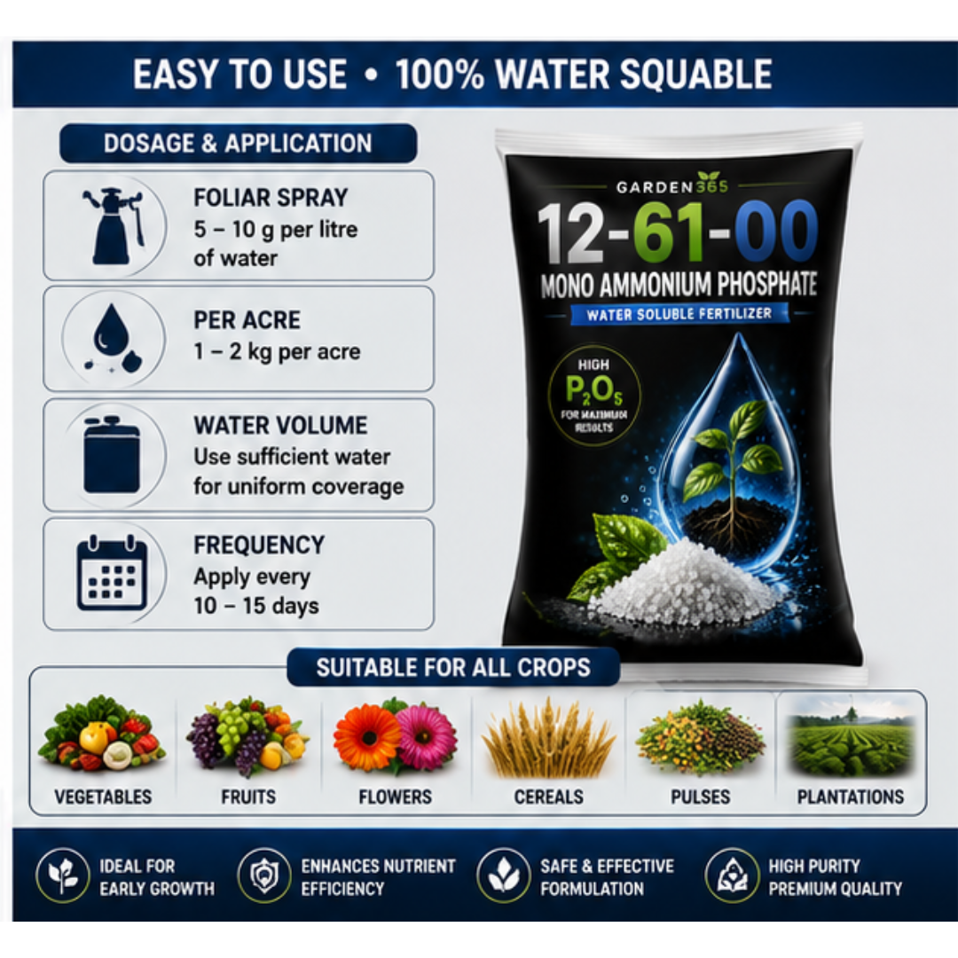 Mono Ammonium Phosphate (MAP) 12:61:00 – Water Soluble Phosphorus Fertilizer for Strong Roots & Early Growth