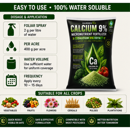 Calcium Chelated 9% (EDTA) – Water Soluble Calcium Fertilizer for Strong Cell Walls & Fruit Quality