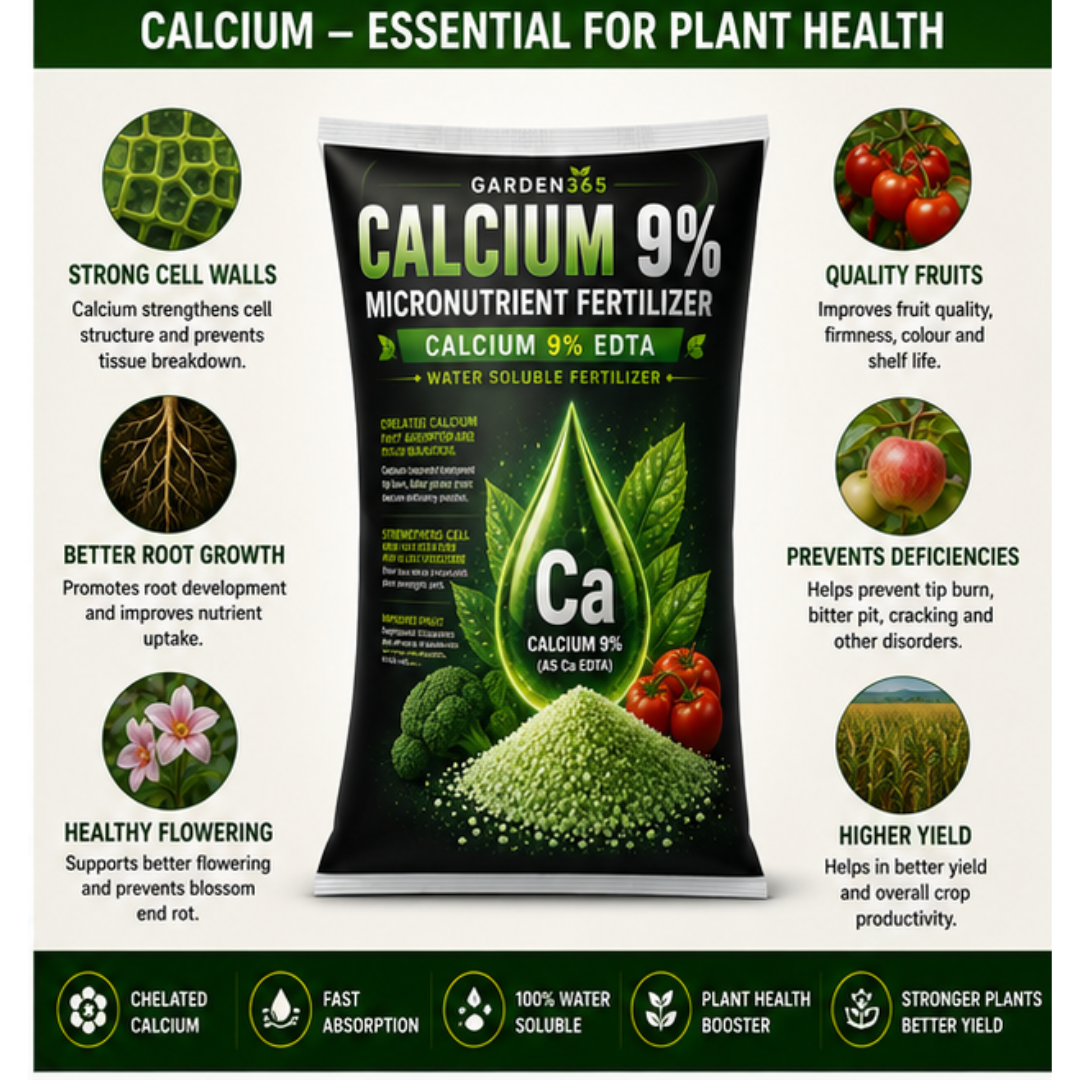 Calcium Chelated 9% (EDTA) – Water Soluble Calcium Fertilizer for Strong Cell Walls & Fruit Quality