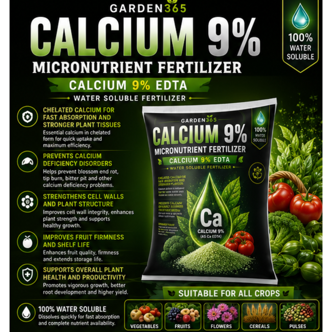 Calcium Chelated 9% (EDTA) – Water Soluble Calcium Fertilizer for Strong Cell Walls & Fruit Quality