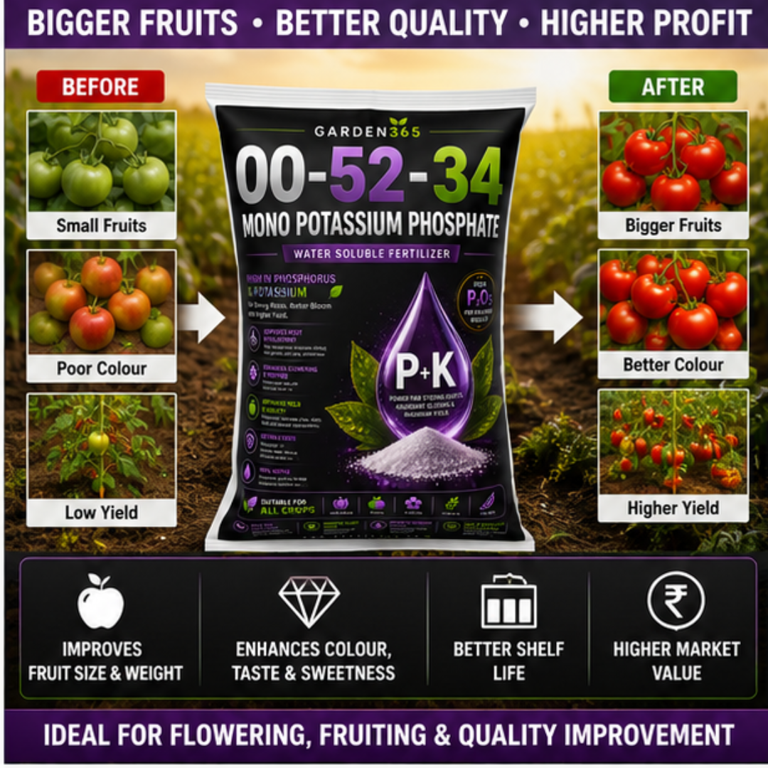 Mono Potassium Phosphate (MKP) 00:52:34 – Water Soluble Phosphorus & Potassium Fertilizer for Flowering & Fruit Development