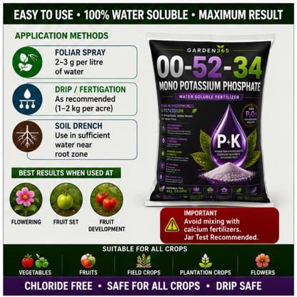 Mono Potassium Phosphate (MKP) 00:52:34 – Water Soluble Phosphorus & Potassium Fertilizer for Flowering & Fruit Development