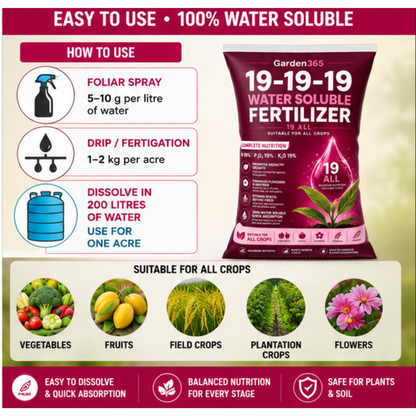 19:19:19 – NPK Water Soluble Fertilizer for Overall Crop Growth