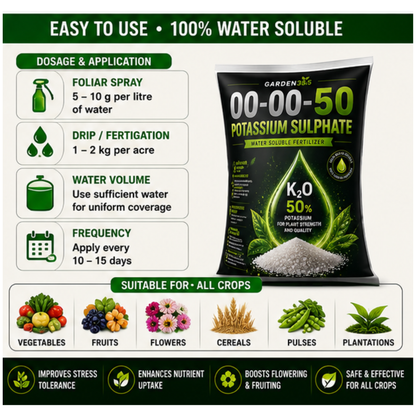 Potassium Sulphate (SOP) 00:00:50 – Water Soluble Potash Fertilizer for Quality Yield & Stress Tolerance