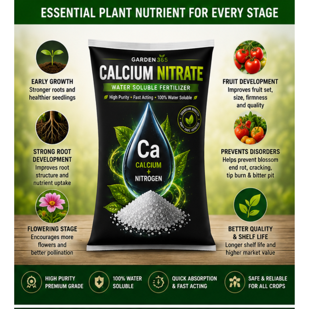 Calcium Nitrate 15:5:00:18.8 – Water Soluble Fertilizer for Calcium Nutrition & Healthy Plant Growth
