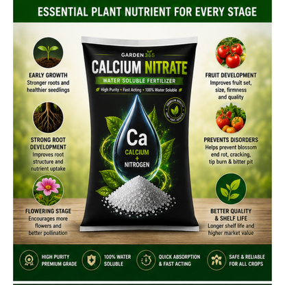 Calcium Nitrate 15:5:00:18.8 – Water Soluble Fertilizer for Calcium Nutrition & Healthy Plant Growth