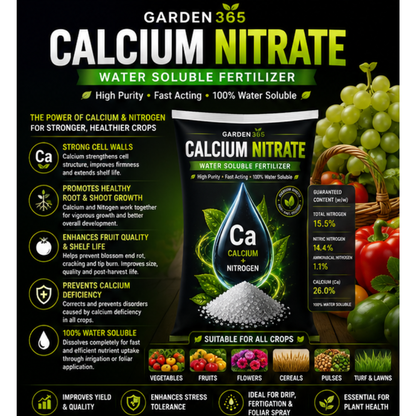 Calcium Nitrate 15:5:00:18.8 – Water Soluble Fertilizer for Calcium Nutrition & Healthy Plant Growth