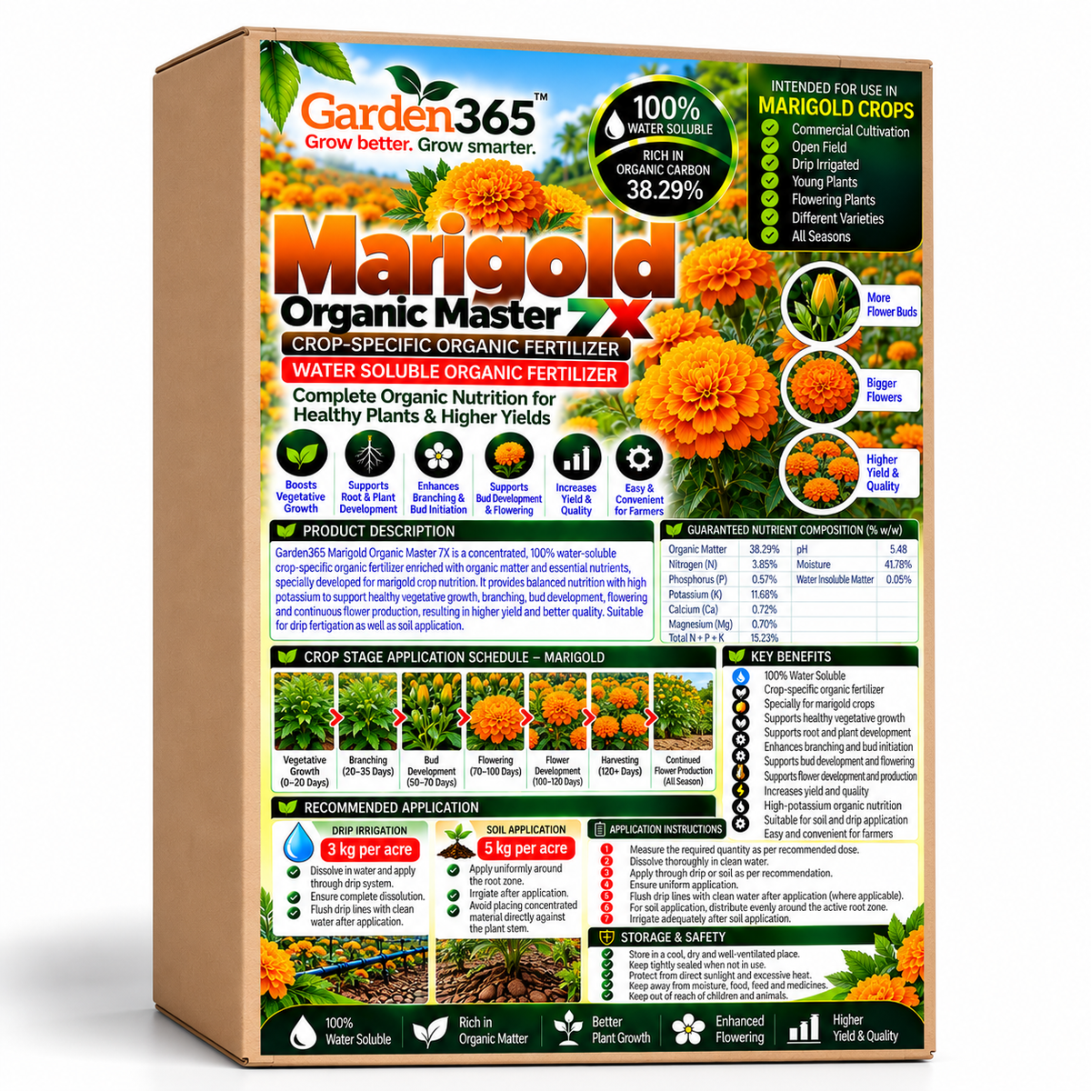 Marigold Organic Master 7X Crop-Specific Organic Fertilizer Water Soluble Organic Fertilizer