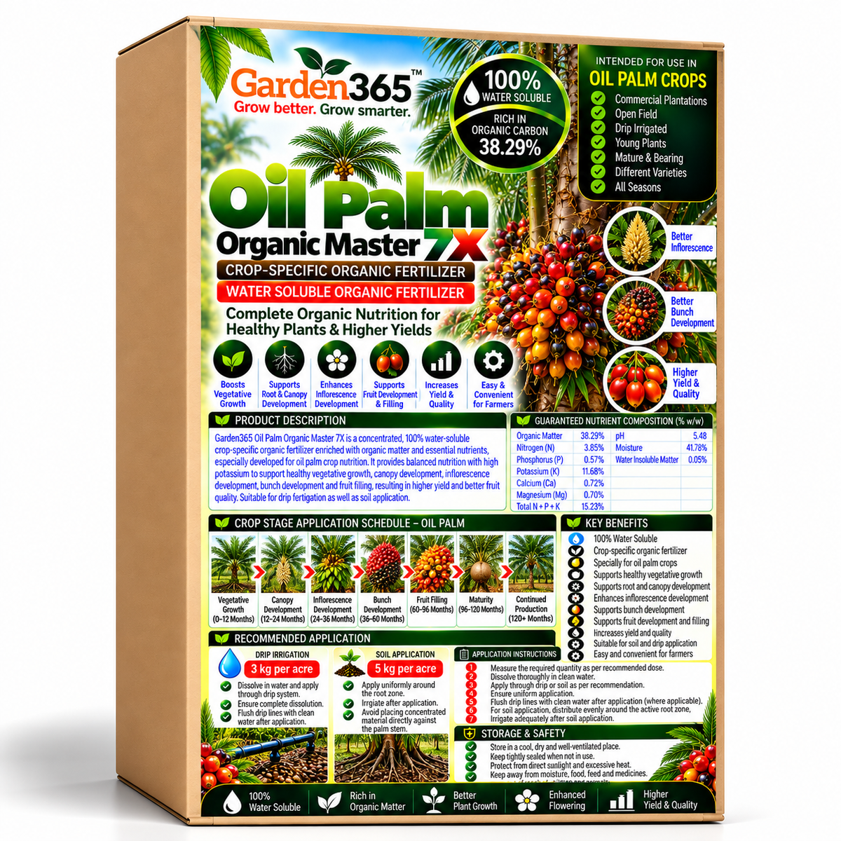Oil Palm Organic Master 7X Crop-Specific Organic Fertilizer Water Soluble Organic Fertilizer