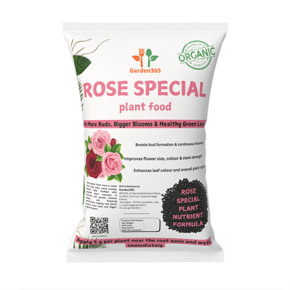 Rose Special Plant Food – Organic Flower Booster for More Buds, Bigger Blooms & Healthy Rose Plants (Apply Up to 100 Plants / Times) Garden365