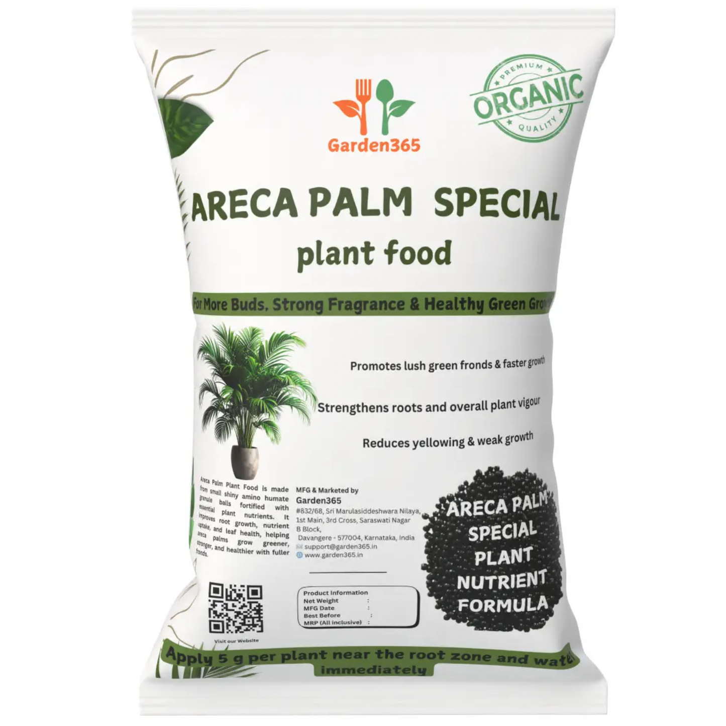 Areca Palm Special Plant Food – Growth Booster for Lush Green Fronds & Healthy Indoor Palms (Apply Up to 100 Plants / Times)