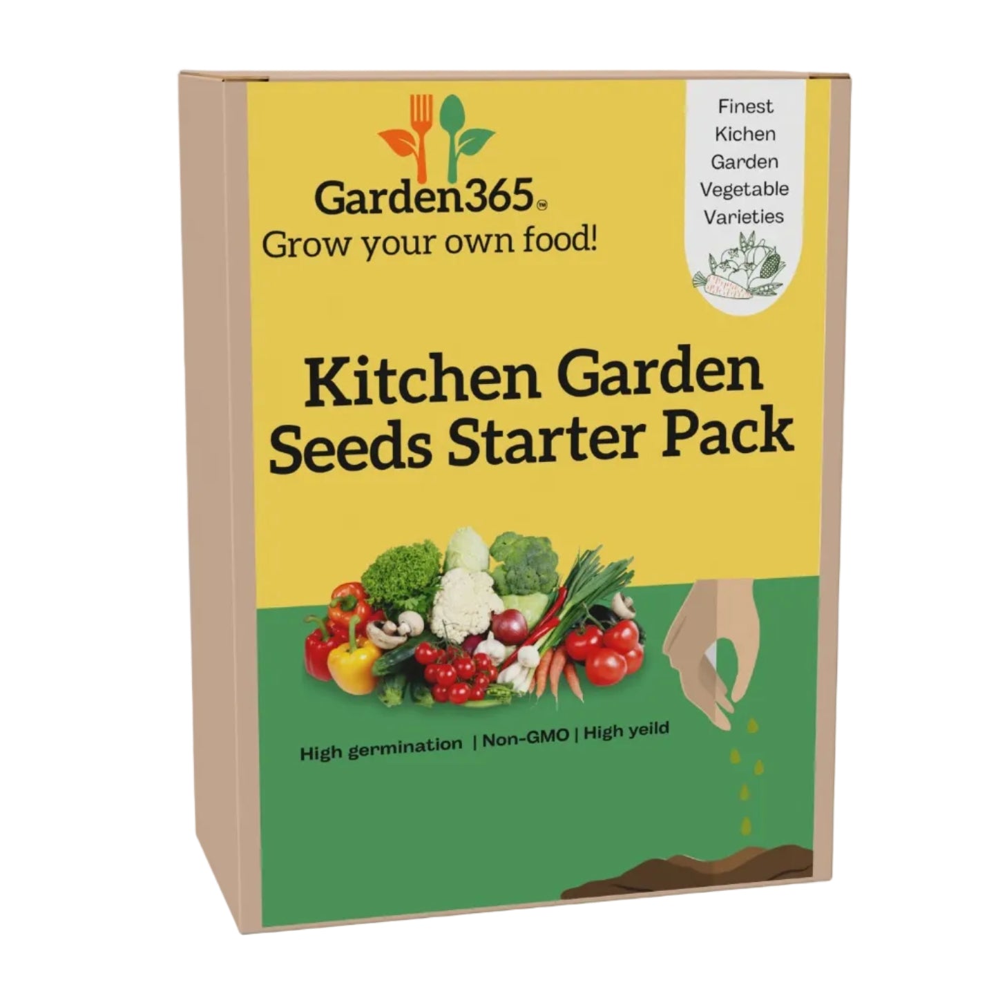 गार्डन365 किचन गार्डन सीड्स स्टार्टर पैक | 6 आसानी से उगने वाली सब्जियां