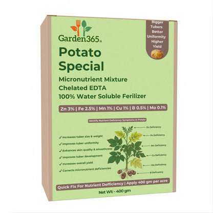 Potato Special Micronutrient Fertilizer  (आलू | ಆಲೂಗಡ್ಡೆ | బంగాళదుంప | உருளைக்கிழங்கு | ഉരുളക്കിഴങ്ങ്)  EDTA Chelated 100% Water Soluble Fertilizer – 400g per Acre