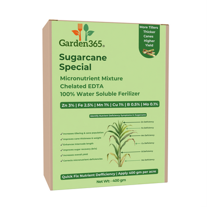Sugarcane Special Micronutrient Fertilizer  (गन्ना | ಕಬ್ಬು | చెరకు | கரும்பு | കരിമ്പ്)  EDTA Chelated 100% Water Soluble Fertilizer – 400g per Acre