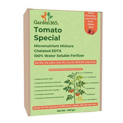 Tomato Special Micronutrient Fertilizer  (टमाटर | ಟೊಮೇಟೊ | టమాటా | தக்காளி | തക്കാളി)  EDTA Chelated 100% Water Soluble Fertilizer – 400g per Acre