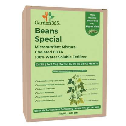 Beans Special Micronutrient Fertilizer  (बीन्स | ಬೀನ್ಸ್ | బీన్స్ | பீன்ஸ் | ബീൻസ്)  EDTA Chelated 100% Water Soluble Fertilizer – 400g per Acre