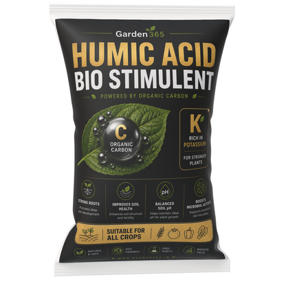 Humic Acid Bio Stimulant | Potassium Humate Shiny Flakes 98% | 100% Water Soluble | Organic Carbon Soil Booster for All Crops