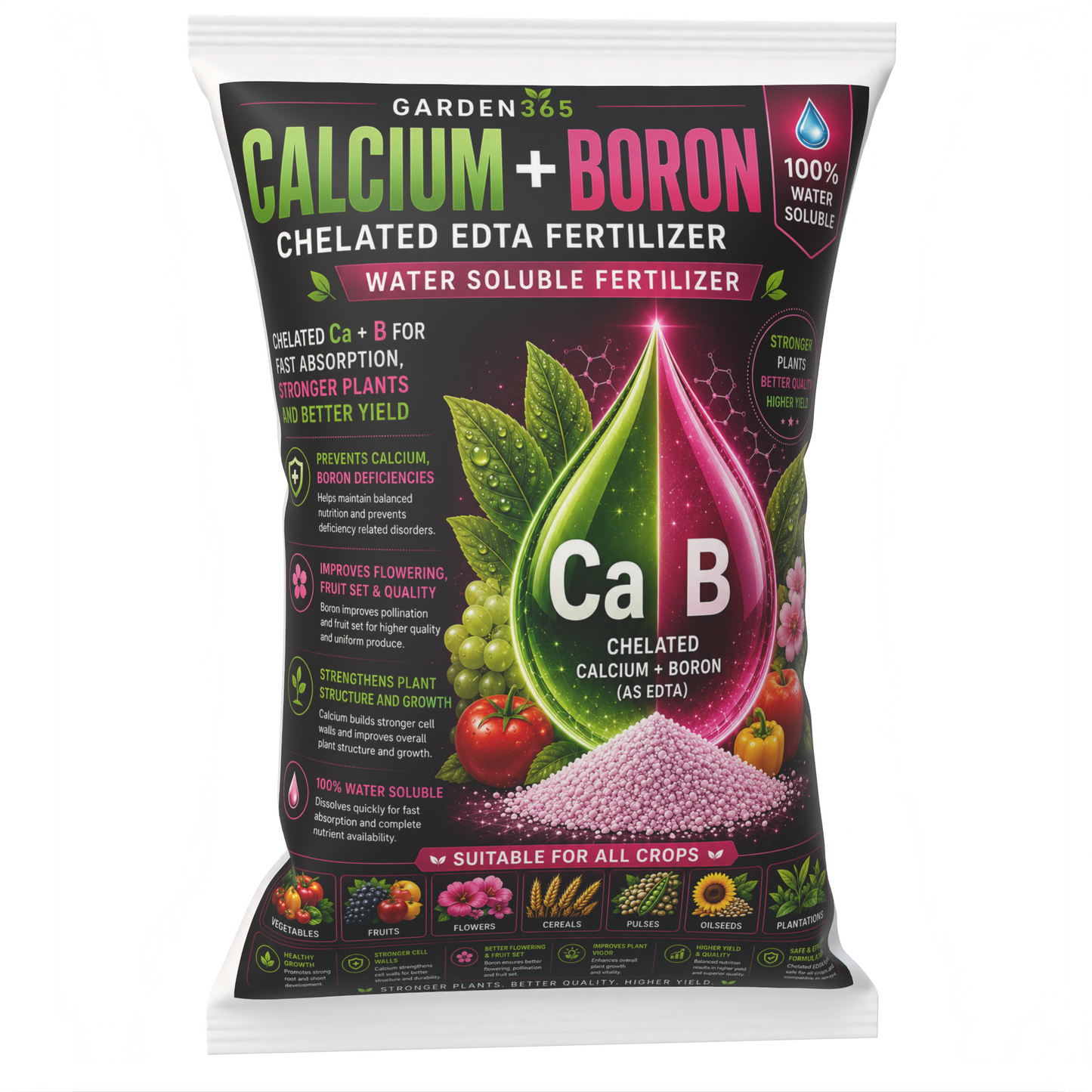 Calcium Boron Chelated (EDTA) – Water Soluble Micronutrient Fertilizer for Flowering, Fruit Set & Strong Cell Structure