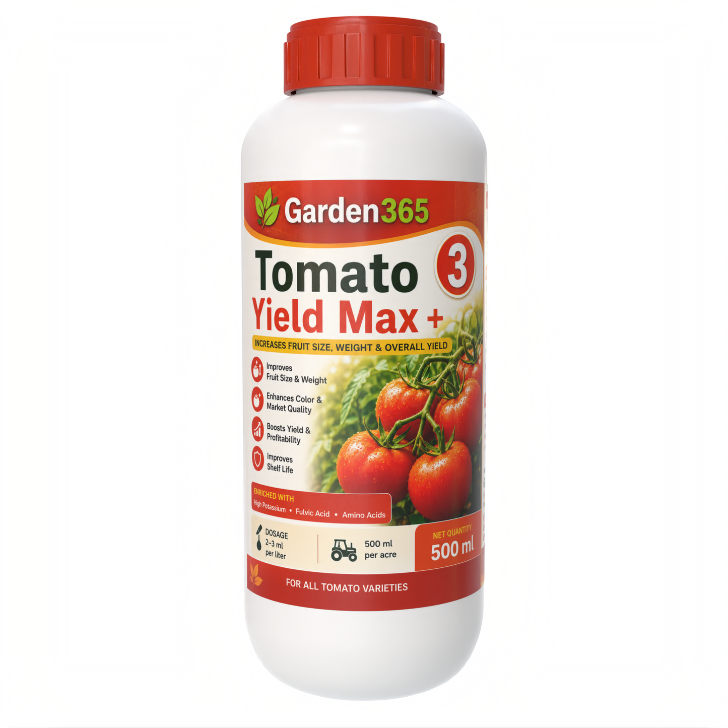 Tomato Yield Booster Kit – Tomato 1 Growth Booster+ | Tomato 2 Flower Booster+ | Tomato 3 Yield Max+ for Strong Plant Growth, Better Fruit Setting, Higher Yield & Improved Fruit Quality
