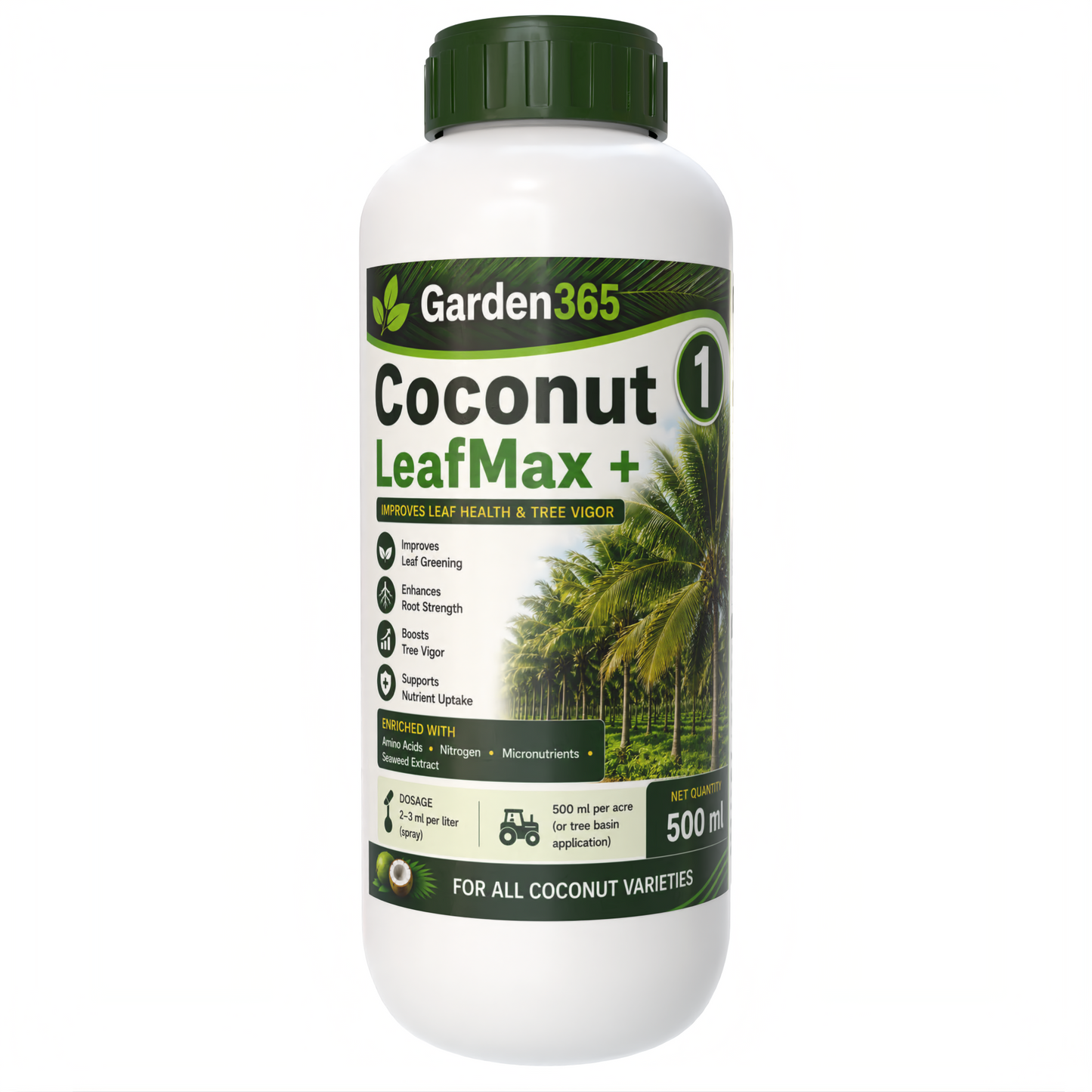 Coconut Yield Booster Kit – Coconut 1 LeafMax+ | Coconut 2 ButtonSet+ | Coconut 3 NutFill+ for Higher Yield, Nut Size & Quality