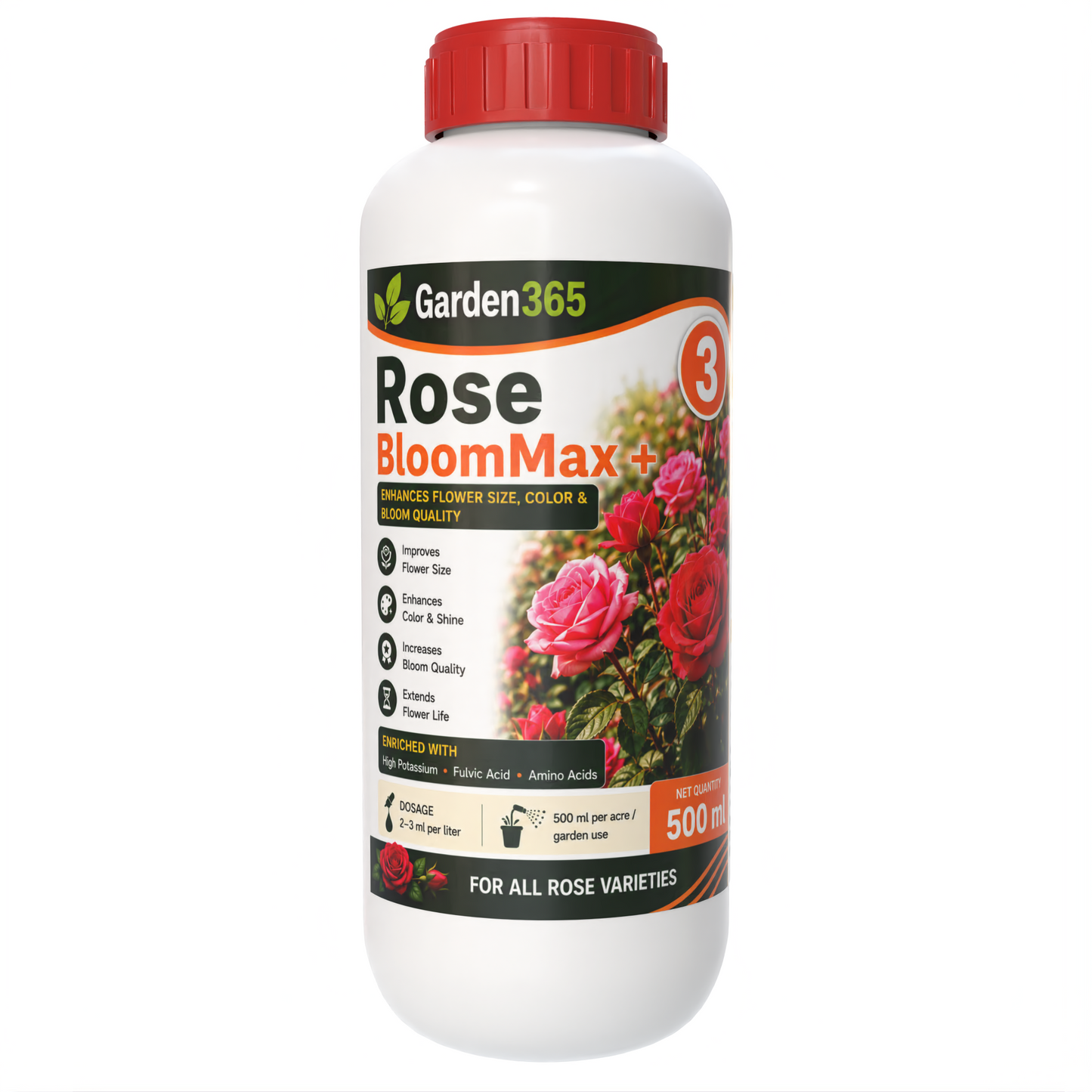 Rose Yield Booster Kit – Rose 1 Growth Boost+ | Rose 2 BudSet+ | Rose 3 BloomMax+ for More Buds, Bigger Flowers, Rich Color & Continuous Blooming