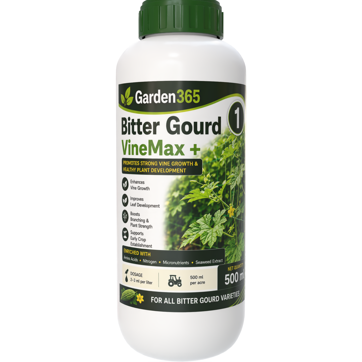 Bitter Gourd Yield Booster Kit – Bitter Gourd 1 VineMax+ | Bitter Gourd 2 FlowerSet+ | Bitter Gourd 3 FruitFill+ for Higher Yield, Fruit Size & Quality