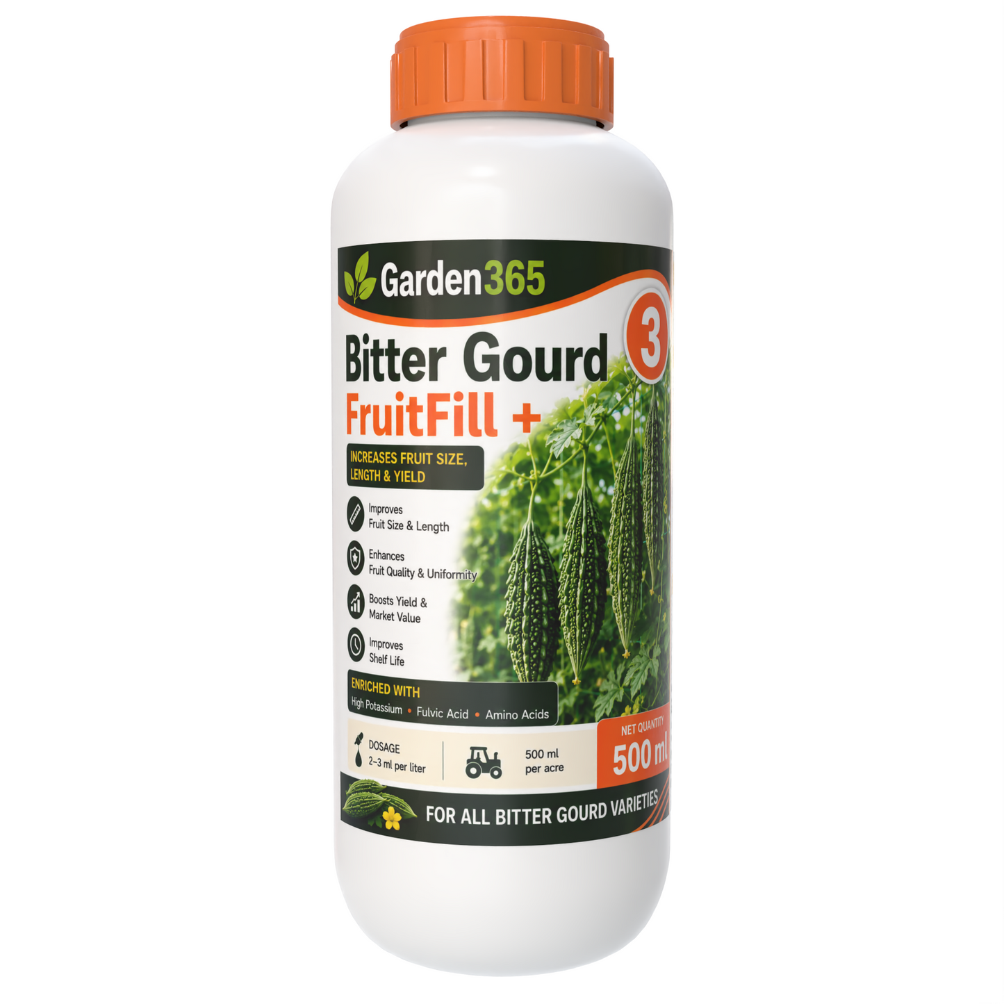 Bitter Gourd Yield Booster Kit – Bitter Gourd 1 VineMax+ | Bitter Gourd 2 FlowerSet+ | Bitter Gourd 3 FruitFill+ for Higher Yield, Fruit Size & Quality