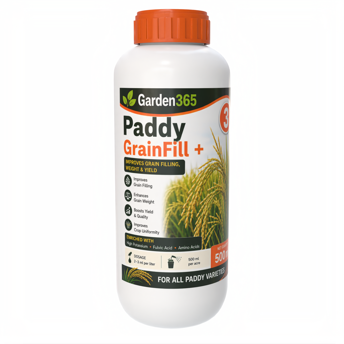 Paddy Yield Booster Kit – Paddy 1 TillerMax+ | Paddy 2 PanicleSet+ | Paddy 3 GrainFill+ for Higher Yield, Better Grain Filling, Improved Grain Weight & Maximum Productivity