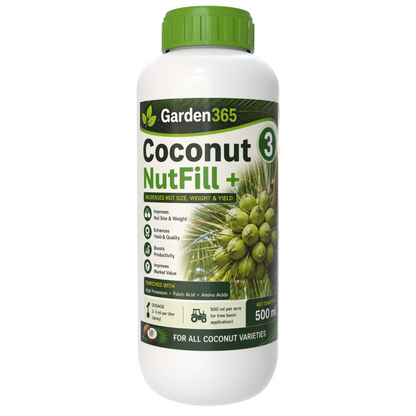 Coconut Yield Booster Kit – Coconut 1 LeafMax+ | Coconut 2 ButtonSet+ | Coconut 3 NutFill+ for Higher Yield, Nut Size & Quality