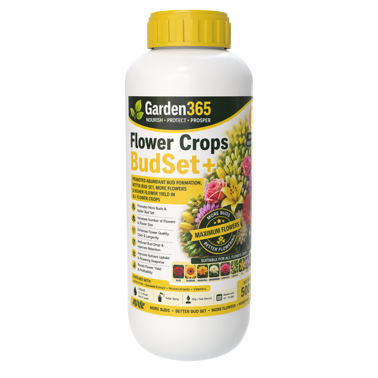 Flower Crops Yield Booster Kit – Flower Crops 1 BranchMax+ | Flower Crops 2 BudSet+ | Flower Crops 3 FlowerMax+ for Higher Flower Yield, Better Bloom Size, Brighter Colours & Premium Flower Quality