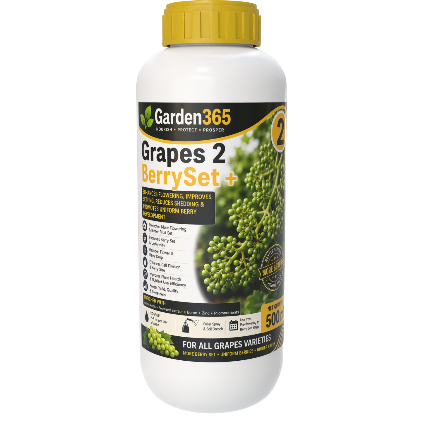 Grapes Yield Booster Kit – Grapes 1 Vine Grow+ | Grapes 2 BerrySet+ | Grapes 3 YieldMax+ for Higher Yield, Better Berry Size, Improved Sweetness & Premium Grape Quality