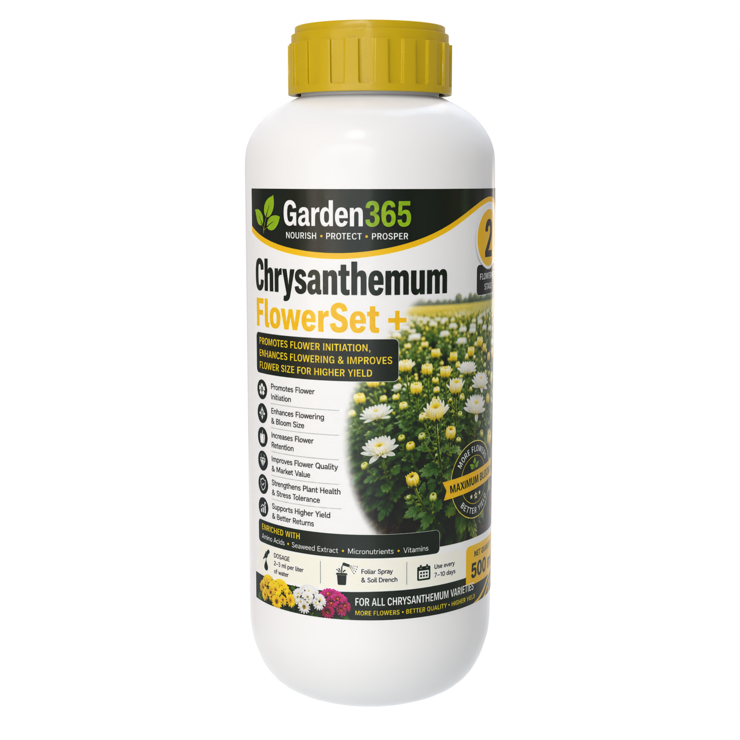 Chrysanthemum Yield Booster Kit – Chrysanthemum 1 BranchMax+ | Chrysanthemum 2 FlowerSet+ | Chrysanthemum 3 YieldMax+ for Higher Flower Yield, Better Bloom Size & Premium Flower Quality