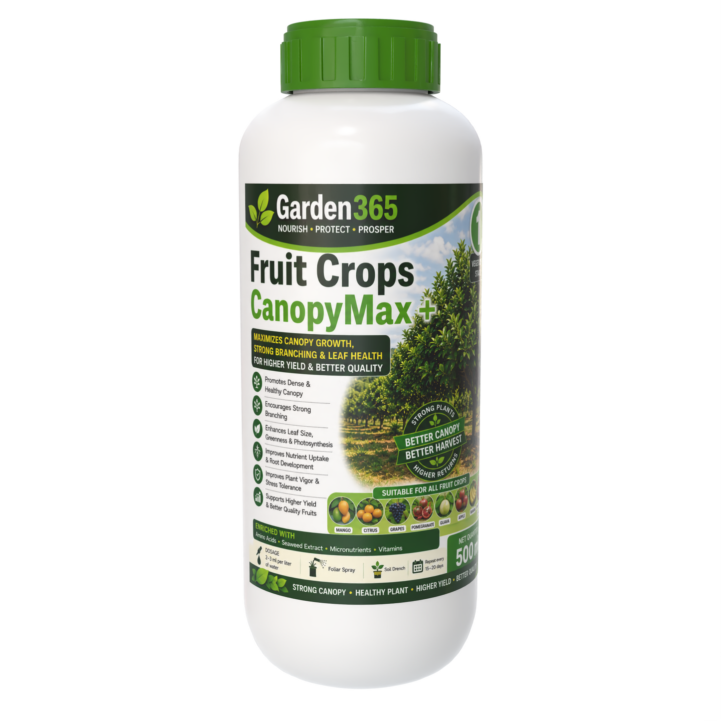 Fruit Crops Yield Booster Kit – Fruit Crops 1 CanopyMax+ | Fruit Crops 2 FruitSet+ | Fruit Crops 3 YieldMax+ for Higher Yield, Better Fruit Size, Improved Quality & Premium Marketable Fruits