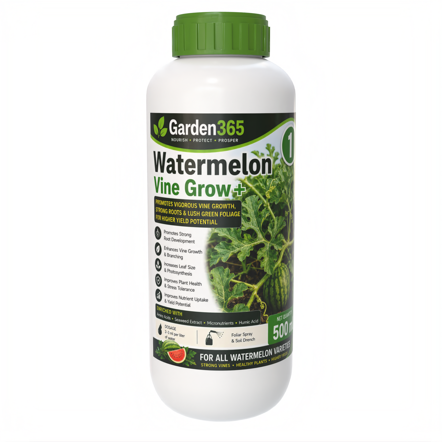 Watermelon Yield Booster Kit – Watermelon 1 Vine Grow+ | Watermelon 2 Flower Set+ | Watermelon 3 Yield Max+ for Vigorous Vine Growth, Better Flowering, Higher Fruit Set, Improved Fruit Size, Sweetness, Yield & Quality