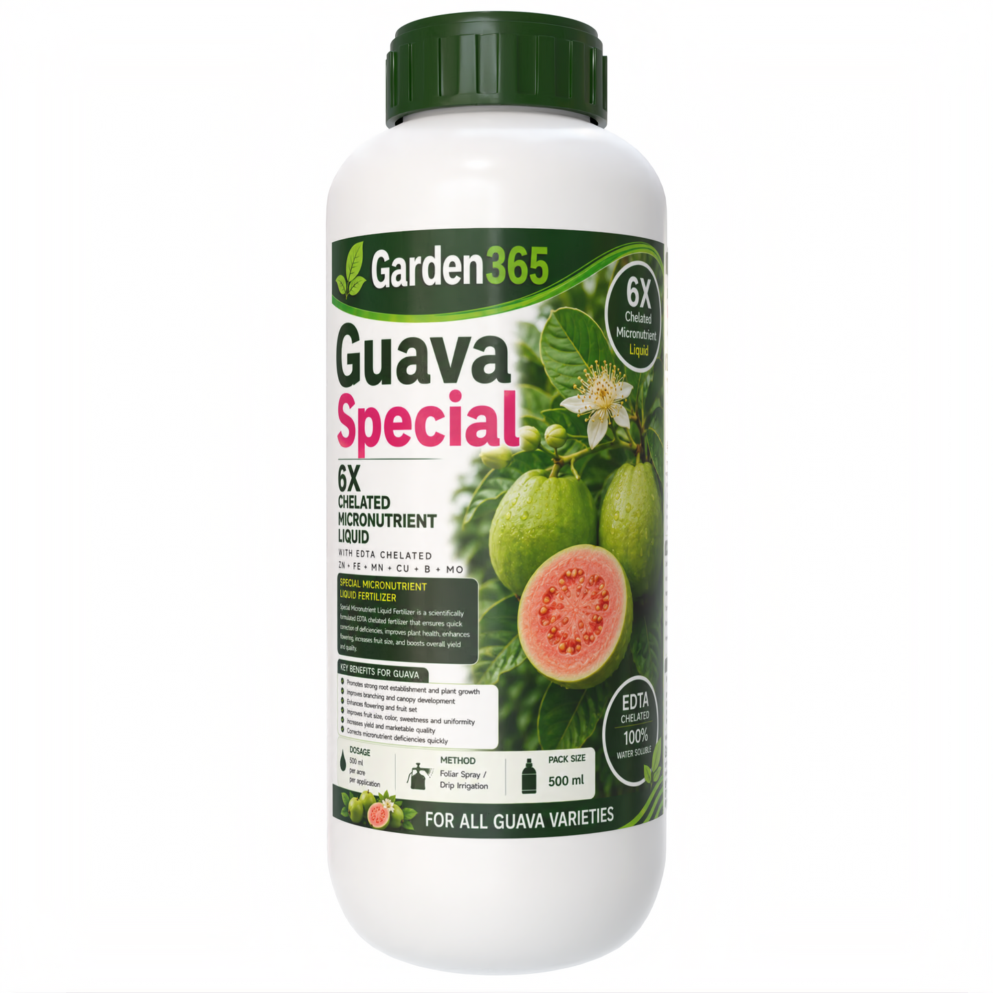 Guava Special Micronutrient Fertilizer  (अमरूद | ಸೀಬೆಹಣ್ಣು | జామ | கொய்யாப்பழம் | പേരയ്ക്ക)  EDTA Chelated 100% Water Soluble Fertilizer – 400g per Acre