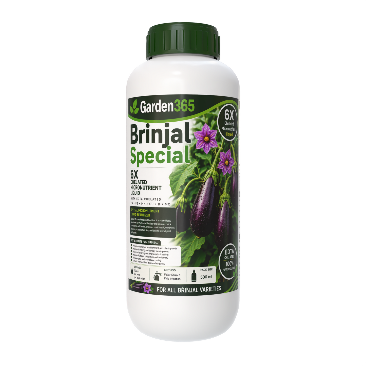 Brinjal Special Micronutrient Fertilizer  (बैंगन | ಬದನೆಕಾಯಿ | వంకాయ | கத்திரிக்காய் | വഴുതന)  EDTA Chelated 100% Water Soluble Fertilizer – 400g per Acre