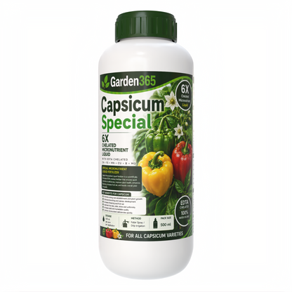 Capsicum Special Micronutrient Fertilizer  (शिमला मिर्च | ಕ್ಯಾಪ್ಸಿಕಂ | క్యాప్సికం | குடைமிளகாய் | ക്യാപ്സിക്കം)  EDTA Chelated 100% Water Soluble Fertilizer – 400g per Acre