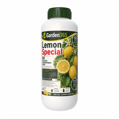 Lemon Special – 6X Chelated Micronutrient Liquid with EDTA Chelated Zn + Fe + Mn + Cu + B + Mo for Better Flowering, Fruit Set, Fruit Size, Juice Content & Higher Yield