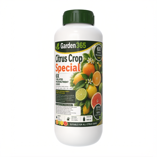 Citrus Crop Special – 6X Chelated Micronutrient Liquid with EDTA Chelated Zn + Fe + Mn + Cu + B + Mo for Better Flowering, Fruit Set, Juice Content, Fruit Quality & Higher Yield