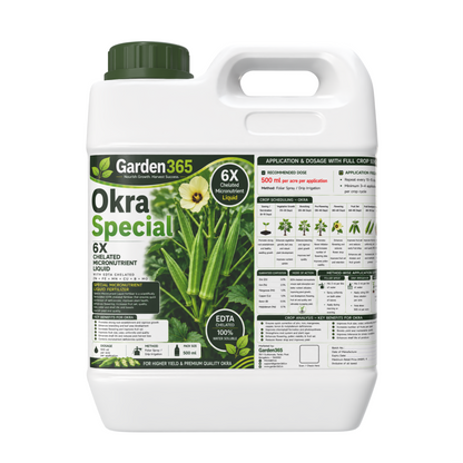 Okra Special Micronutrient Fertilizer  (भिंडी | ಬೆಂಡೆಕಾಯಿ | బెండకాయ | வெண்டைக்காய் | വെണ്ടക്ക)  EDTA Chelated 100% Water Soluble Fertilizer – 400g per Acre