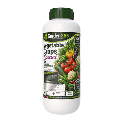 Vegetable Crops Special – 6X Chelated Micronutrient Liquid with EDTA Chelated Zn + Fe + Mn + Cu + B + Mo for Better Growth, Flowering, Fruit Set, Yield & Premium Quality Vegetables