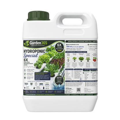 Hydroponic Special – 6X Chelated Micronutrient Liquid with EDTA Chelated Zn + Fe + Mn + Cu + B + Mo for Hydroponic Systems, Better Nutrient Uptake, Growth, Yield & Quality