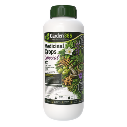 Medicinal Crops Special – 6X Chelated Micronutrient Liquid with EDTA Chelated Zn + Fe + Mn + Cu + B + Mo for Better Growth, Active Phytochemical Content, Biomass, Quality & Higher Yield