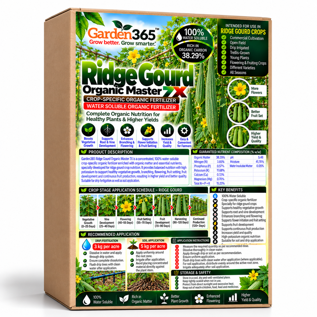Ridge Gourd Organic Master 7X Crop-Specific Organic Fertilizer Water Soluble Organic Fertilizer