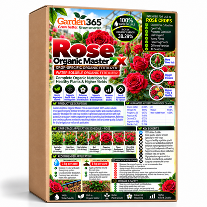 Rose Organic Master 7X Crop-Specific Organic Fertilizer Water Soluble Organic Fertilizer