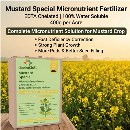 Mustard Special Micronutrient Fertilizer  (सरसों | ಸಾಸಿವೆ | ఆవాలు | கடுகு | കടുക്)  EDTA Chelated 100% Water Soluble Fertilizer – 400g per Acre